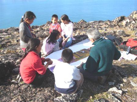 Painting Plein Air  with the Inuit kids of 
Ittoqqortoomiit East Greenland.
Photo